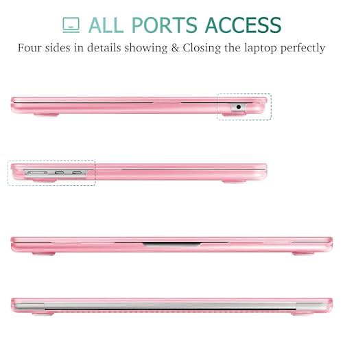 May Chen Case for MacBook Air 13/13.6-inch (M5/M4/M3/M2, 2022-2026 Models A3449 A3240 A3113 A2681), Lightweight | Closes Seamlessly | Ideal for Work Hard Shell Case, Crystal Pink - color: Crystal Pink