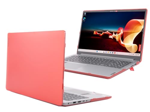 mCover Case Compatible ONLY for 2022-2024 15" Lenovo IdeaPad 1 Series (15ADA7 / 15AMN7 / 15ALC7 / 15IAU7 / 15IGL7 / 15IJL7 / 15IRU7) Windows Laptops (NOT Fitting Any Other Models)- Red - color: Red