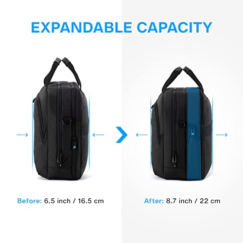 BAGSMART 17.3 Inch Laptop Bag Expandable Computer Bag Briefcase, Black | Men Women Laptop Shoulder Bag,Work Bag Business Travel Office - color: Black-17.3 Inch