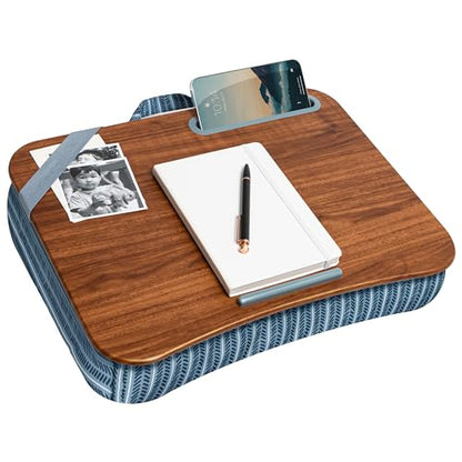 LAPGEAR Designer Lap Desk – Arrow Stripes, Fits 15.6” Laptops | Built-In Phone Slot, Device Ledge, Conforming Microbead Cushion, Carry Handle - color: Arrow Stripes, size: Single Lap Desk