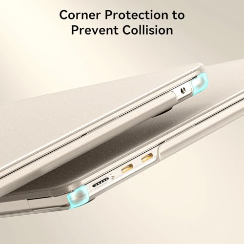 BlueSwan Matte Case for MacBook Air 15 inch M5 M4 M3 M2 Chip 2026-2023 | 100% Color Match, Anti Fingerprint & Scratch, Grippy Finish, Protective Hard Shell, Ultra Thin, Easy Snap-On - color: Starlight Clear