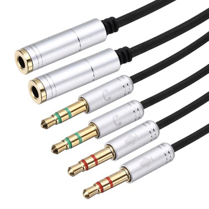 MECCANIXITY 3.5mm Splitter Female to 2 Dual 3.5mm Male Y Jack Splitter for Headphone Mic Audio PC Laptop Gaming Headsets, 1ft, Gray - color: Gray, size: 1ft