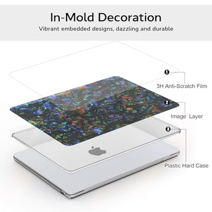 B BELK Compatible with MacBook Air 13 inch Case M5 2026-2022 M4 M3 M2 A3449 A3240 A3113 A2681, Plastic Hard Shell+Keyboard Cover+Screen Protector for MacBook Air 13.6 inch Case, Shiny Abalone Pearl - color: Shiny Abalone Pearl