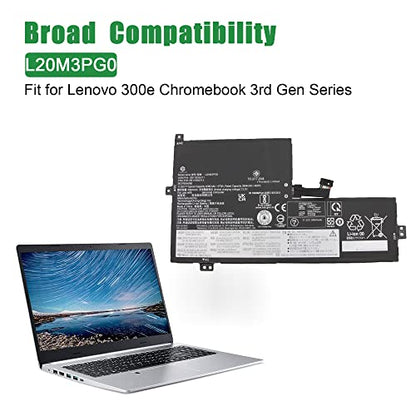 L20M3PG0 SB11B36311 5B11B36312 Laptop Battery Replacement for Lenovo IdeaPad Flex 3 Chrome 15IJL7 300e Chromebook 3rd Gen Series L20M3PG3 SB11B90371 L20D3PG0 L20C3PG0 L20L3PG0 11.52V 47Wh
