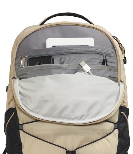 The North Face Borealis Commuter Laptop Backpack, Gravel/Blk-NPF, OSFA | Water Repellent, Laptop Sleeve, Large Main Compartment - color: Gravel/Tnf Black-npf