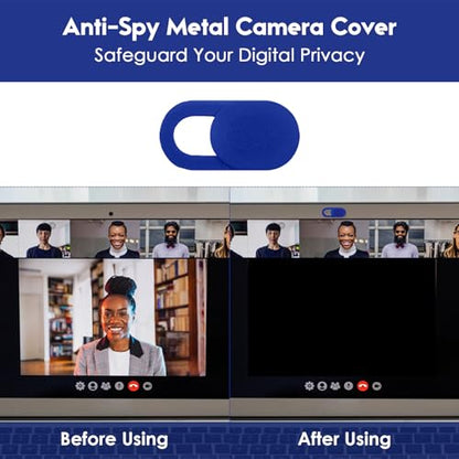 5-Pack Webcam Cover Slide, Ultra-Thin Privacy Shield for Laptop, Tablet, Phone, Desktop, Sliding Lens Cover for Personal and Office Use - color: 5 Dark Blue