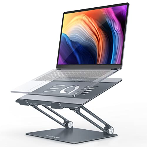 Lamicall Adjustable Laptop Stand, Portable Laptop Riser, Aluminum Laptop Stand for Desk Foldable, Ergonomic Computer Notebook Stand Holder for MacBook Air Pro, Dell XPS, HP (10-17.3'') - Grey - color: 3-Gray