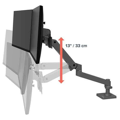 Ergotron – Upgraded LX Pro Premium Dual Direct Monitor Arm, VESA Desk Mount – for 2 Monitors Up to 27 Inches, 9 lbs Each – Dark Grey - color: Dark Grey