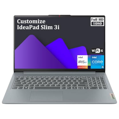 Delca Customized Laptop Made with Lenovo IdeaPad Slim 3i Business Laptop | 15.6" FHD Anti-Glare | Intel 10-core i5-1335U | 16GB DDR5 256GB/512GB/1TB/2TB SSD | Wi-Fi 6 Long Battery Life Win 11