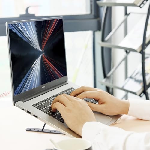 Generic Portable Laptop Stand, Aluminum, 9-15.6 Inch Laptops & iPads, 6 Adjustable Angles, Anti-Slip, Foldable, Black - color: Black