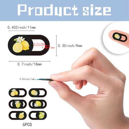6Pcs 6 Styles Lemon Laptop Camera Covers Privacy Guard Accessories, 0.04 Inch Ultra Thin Webcam Cover Protector Blocker for Desktop Phone Computer Tablet Notebook Mini PC Home Office Use - color: Lemon