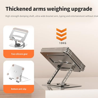 Laptop Bracket Tablet Multifunctional Desktop Lazy 360 Degree Rotation Foldable Stand Ergonomic Adjustable Notebook Holder - color: Black