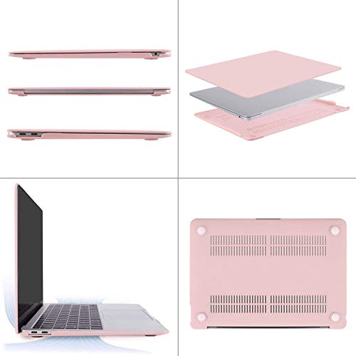 MOSISO Compatible with MacBook Air 13 inch Case M1 2021 2020 2019 2018 Release A2337 A2179 A1932 Touch ID, Plastic Hard Shell Cover&Keyboard Cover for MacBook Air 13.3 inch Case M1, Rose Quartz - color: Rose Quartz