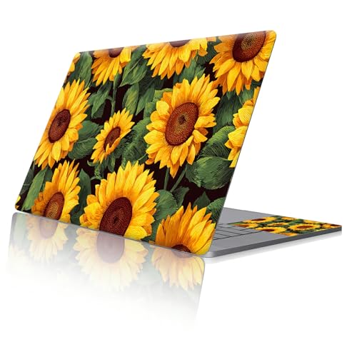 Reusable Universal Laptop Skin Sticker, Cut to Fit for 11.6–15.6 Inch Laptops, Waterproof Protective Film, No-Residue - Sunflowers - color: Sunflowers
