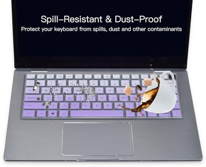 Keyboard Cover Skin for Dell Latitude 3440 5440 5430 5431 5420 14", Latitude 14" 7440 7430 7420 7410, Latitude 14" 9420 9430, Dell Latitude 9520 9510 7520 15.6" 2023 2022 Laptop,Ombre Purple - color: Ombre Purple