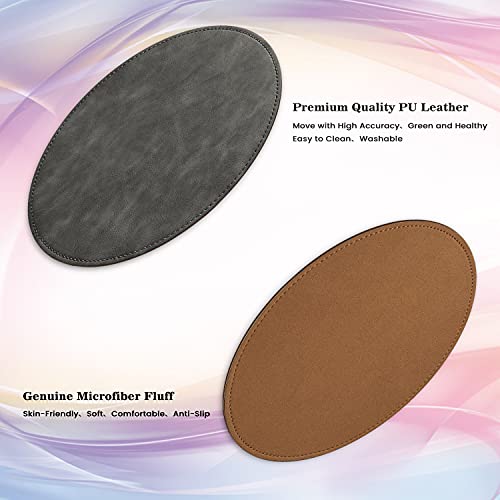 Mouse Pad，Round Mouse Pad，PU Mouse Pad，Leather Mouse Pad with Stitched Edge Micro-Fiber Base with Non-Slip Waterproof，Mouse Pad for Computers，Laptop，9 x 9 Inch (Fresh Green) - color: Fresh Green, size: 9L x 9W inches
