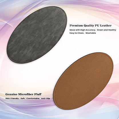 Mouse Pad，Round Mouse Pad，PU Mouse Pad，Leather Mouse Pad with Stitched Edge Micro-Fiber Base with Non-Slip Waterproof，Mouse Pad for Computers，Laptop，9 x 9 Inch (Fresh Green) - color: Fresh Green, size: 9L x 9W inches