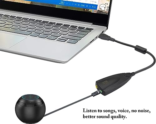 USB External Stereo Sound Adapter 5hv2 Multi-Function USB 2.0 External 3D Virtual 7.1 Channel Sound Card Adapter with 3.mm Headphone Mic Jack for Mac Win 7 PC Laptop Desktop - color: cable