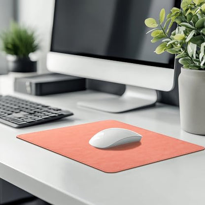 PU Leather Mouse Pad With Stitched Edge, Micro-Fiber Base, Non-Slip Waterproof for Computers, Laptop, 8x11 Inch (Pink) - color: Pink, size: 8L x 11W inches