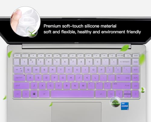 Keyboard Cover for 2023 14" HP Envy 2-in-1 14t-es000 14-es0013dx 14-es0033dx, HP 14" Laptop 14-ep 14-em 14t-ep000 14z-em000 14-ep000 14-ep0097nr 14-ep0145cl 14-em0047nr Keyboard Skin Protector - color: Ombre Purple