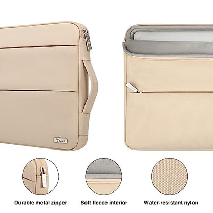 Voova 14 15 Inch Laptop Sleeve Case, Waterproof Computer Bag Cover Compatible with MacBook Air 15 M2/M3/M4 2022-2025, MacBook Pro 15, Hp chromebook 14, 14-15” Dell Lenovo Acer Asus, Apricot - color: Apricot, size: 14-15 Inch