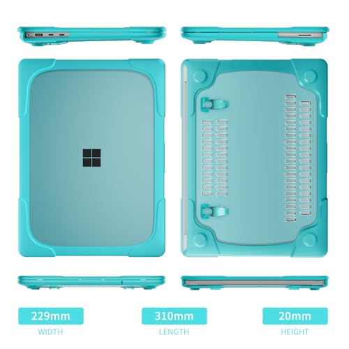 Batianda Durable Stand Case for Microsoft Surface Laptop 13.8 Inch, Blue | Ergonomic Foldable Stand, Heavy Duty Matte Hard Shell, Fits 2024-2026 Surface Laptop 7/8th Edition for Business 13.8 Inch - color: Blue