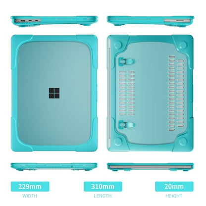 Batianda Durable Stand Case for Microsoft Surface Laptop 13.8 Inch, Blue | Ergonomic Foldable Stand, Heavy Duty Matte Hard Shell, Fits 2024-2026 Surface Laptop 7/8th Edition for Business 13.8 Inch - color: Blue