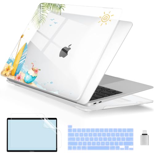 Batianda LumiArt Case for MacBook Pro 13 inch 2020 2022, California Beach | Fits Model A2338 M2 M1 A2251 A2289,1.2mm Slim Lightweight Hard Shell Cover, Scratch Resistant,4-in-1 Accessories Bundle - color: California Beach