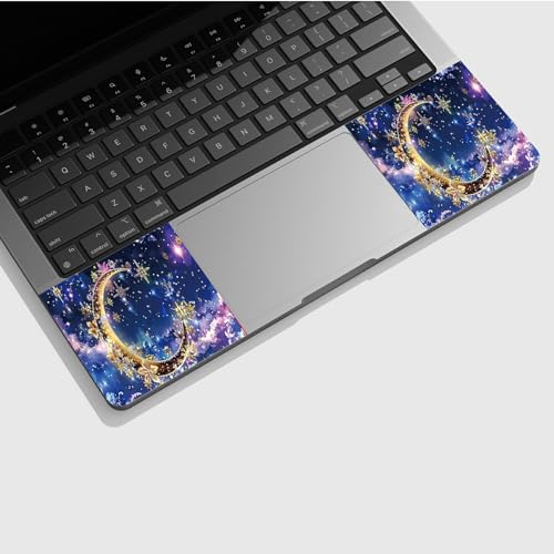 Universal Laptop Skin Sticker with 2 Wrist Pad Skins, Waterproof Scratch Resistant Vinyl Laptop Cover Decal, Cut to Fit for 11–15.6 Inch MacBook HP Dell Lenovo, Art Moon - color: Art Moon