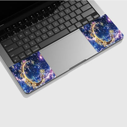 Universal Laptop Skin Sticker with 2 Wrist Pad Skins, Waterproof Scratch Resistant Vinyl Laptop Cover Decal, Cut to Fit for 11–15.6 Inch MacBook HP Dell Lenovo, Art Moon - color: Art Moon