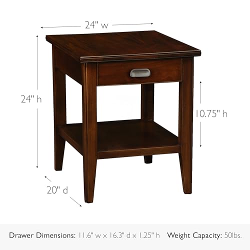 Leick Home Laurent End Table, 24", Chocolate Cherry - color: Chocolate Cherry