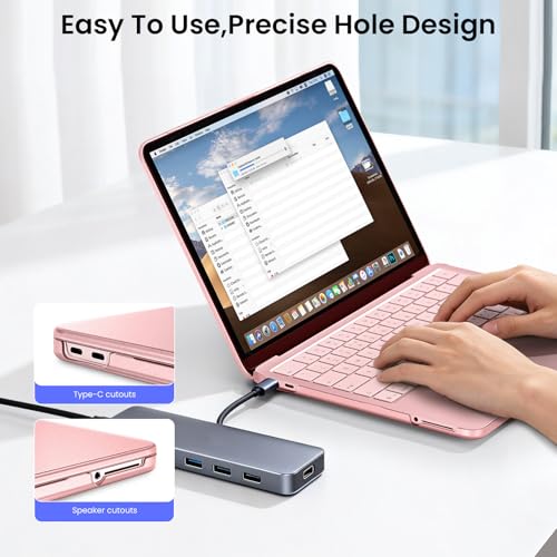 BlueSwan for MacBook Neo Case 13 inch 2026 Release A18 Pro Chip Model A3404 | 100% Match Official Color, Scratch Resistant, Easy to Snap on, Travel Essential, Back to School Gifts - color: Blush Clear