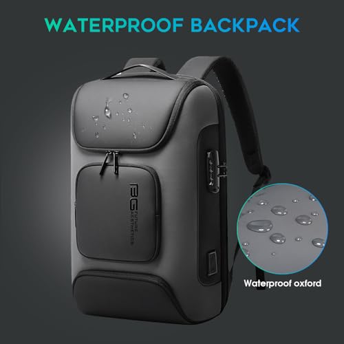 BANGE Business Laptop Backpack Fit for 15.6 INCH,Travel Backpack with USB Charging Port,Men Travel Backpack with Water Bottle Holder for Men and Women… - color: Grey