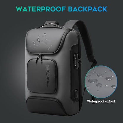 BANGE Business Laptop Backpack Fit for 15.6 INCH,Travel Backpack with USB Charging Port,Men Travel Backpack with Water Bottle Holder for Men and Women… - color: Grey