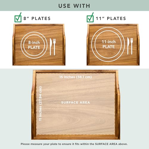 ROSSIE HOME Wood Lap Tray – Natural Acacia, Fits 15.6” Laptops - color: Natural Acacia, size: Single Tray