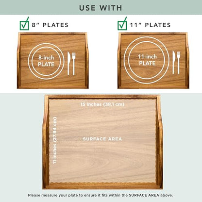 ROSSIE HOME Wood Lap Tray – Natural Acacia, Fits 15.6” Laptops - color: Natural Acacia, size: Single Tray