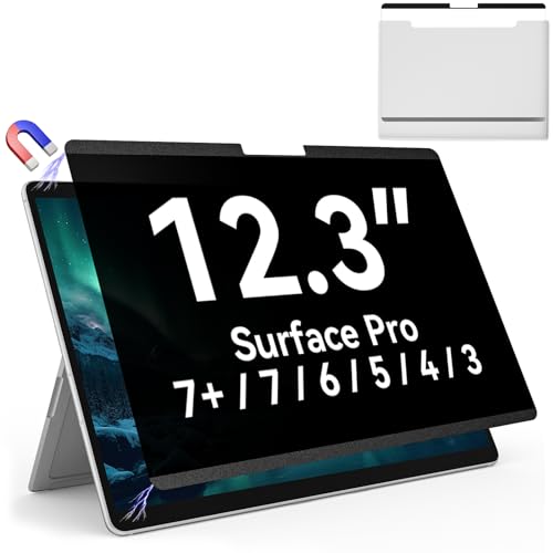 Magnetic Privacy Screen Protector for Microsoft Surface Pro 7+/7/6/5/4/3 - 12.3 In Reusable Surface Pro 7 Screen Protector Anti Glare Film, Anti Blue Light Filter, Removable Shield, Bubble Free Guard - size: 12.3 Inch Magnetic Privacy Screen