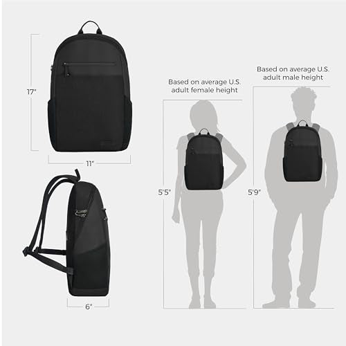 Travelon Anti-Theft Metro Backpack with RFID blocking pouch - color: Black