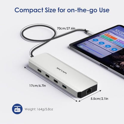 WAVLINK Laptop Docking Station, Docking Station Dual Monitor for HDMI | Single 4K@60Hz, 100W PD in,3×USB-C/A 10Gb, Gigabit Ethernet, Compatible with Dell/HP/Lenovo, Windows Only