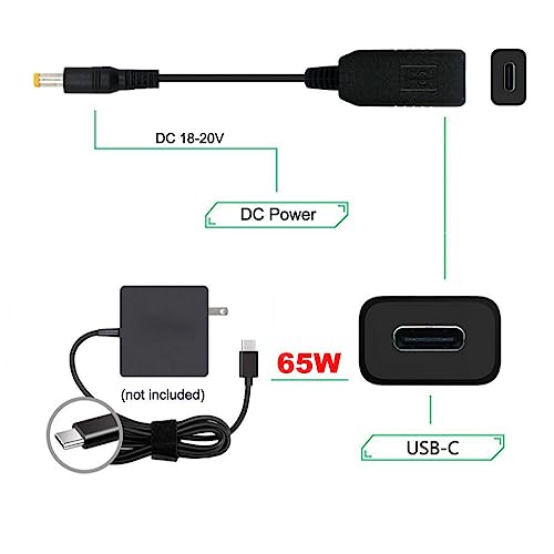 chenyang USB C to DC 20V Adapter USB C to 4.0 * 1.7mm Power Plug PD 65W Emulator Trigger Charge Cable - style: For DC4.0x1.7mm 20V