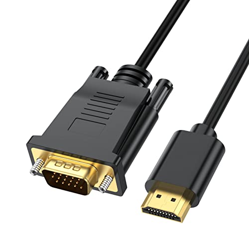 6FT HDMI to VGA Cable 6 Feet,1080P HD | HDMI to VGA Cord (Male to Male)Video Cable for Computer, Desktop, Laptop, PC, Monitor, Projector, HDTV (NOT Bidirectional) - size: 6 Feet, style: 1Pack