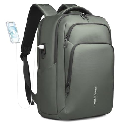 17.3 Inch Laptop Backpack for Men Women, 30L Travel Backpack | Carry-On Flight Approved,Work Computer Backpack with USB A&C Port,Business Laptop Bag,WaterResistant Anti-Theft Daypack - color: Green