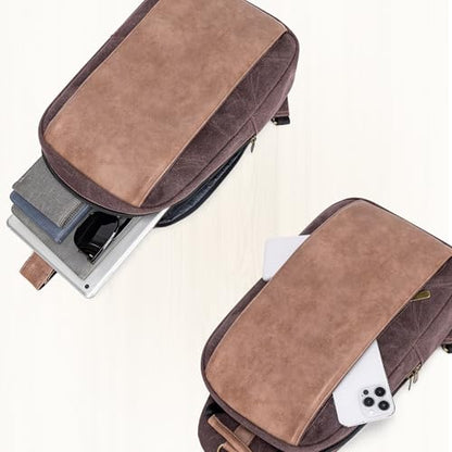 Canvas Messenger Bag Sling Bag Crossbody Shoulder Bag for Men Women Travel Work Satchel Bags - color: Wind Red