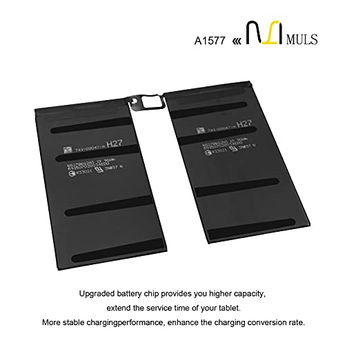 MULS A1577 Tablet Battery for Apple iPad Pro 12.9” 1st Gen Wi-Fi/Cellular A1584 A1652 020-00016 ML0F2LL/A ML0F2B/A ML0F2CL/A ML0F2FD/A ML0F2TY/A ML0G2LL/A ML0G2B/A ML0G2CL/A ML0G2FD/A ML0G2TY/A | A1584 A1652 020-00016 ML0F2LL/A ML0F2B/A ML0F2CL/A ML0F2FD/
