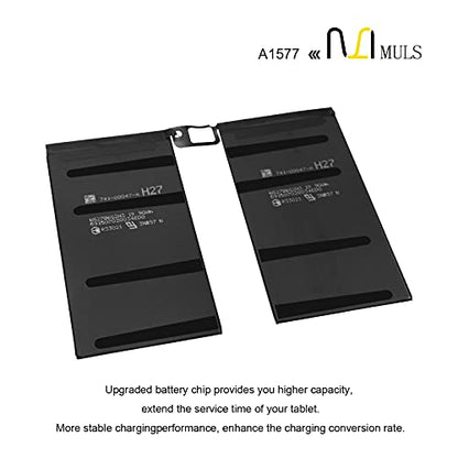 MULS A1577 Tablet Battery for Apple iPad Pro 12.9” 1st Gen Wi-Fi/Cellular A1584 A1652 020-00016 ML0F2LL/A ML0F2B/A ML0F2CL/A ML0F2FD/A ML0F2TY/A ML0G2LL/A ML0G2B/A ML0G2CL/A ML0G2FD/A ML0G2TY/A | A1584 A1652 020-00016 ML0F2LL/A ML0F2B/A ML0F2CL/A ML0F2FD/