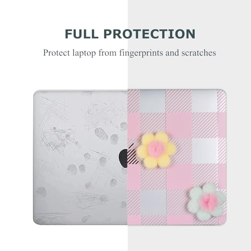 DTangLsm for MacBook Pro 13 inch Case 2025 2024-2016 M2 M1 A2338 A2289 A2251 A2159 A1989 A1706 A1708, Gingham Plush Plastic Hard Shell Cover for MacBook Pro 13.3 + Keyboard Cover, Pink Checkerboard - color: #2 Pink Checkerboard