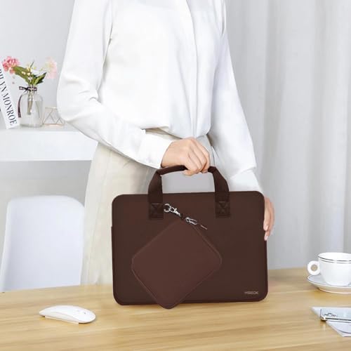 Hseok Laptop Sleeve 13.3-14 inch Case with Small Pouch, Neoprene Computer Bag Compatible with MacBook Neo/Pro 14 M5/M4/M3/M2/M1, Mac Air/Pro 13.3, XPS 14 and Most 13-14 inch Notebooks,Coffee - color: Coffee, size: 13"-14"