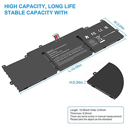 ME03 ME03XL Laptop Battery for HP Stream 11-D 13-C Series 13-c110nr 13-c010nr 13-c014tu 11-d010nr 11-d020nr 11-d010wm 11-d011wm Notebook 787521-005 787089-541 TPN-Q154 TPN-Q155 TPN-Q156 HSTNN-UB6M - size: 10.59*3.04*0.24inch