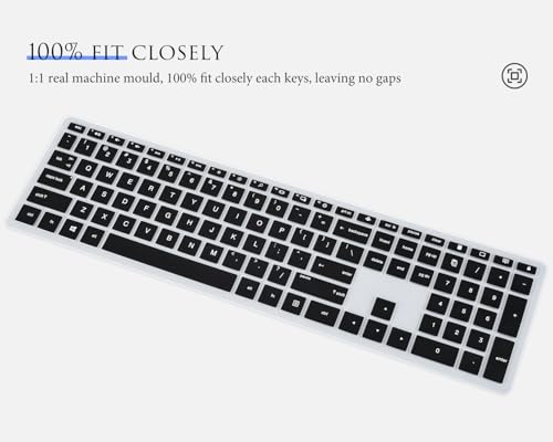 CASEDAO Keyboard Cover Skin for HP Pavilion 27" All in One Desktop xa0055ng/xa0050/xa0080/xa0014/0370Nd/0010Na/0076Hk, HP Pavilion Wireless Keyboard Combo 800, HP Pavilion 23.8 24 inch Desktop-Black