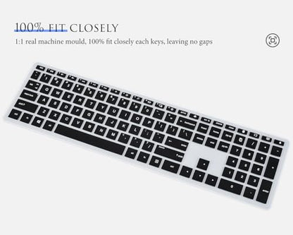 CASEDAO Keyboard Cover Skin for HP Pavilion 27" All in One Desktop xa0055ng/xa0050/xa0080/xa0014/0370Nd/0010Na/0076Hk, HP Pavilion Wireless Keyboard Combo 800, HP Pavilion 23.8 24 inch Desktop-Black